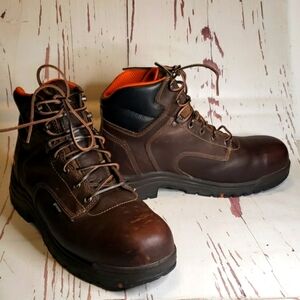 Timberland Pro Power Fit Waterproof Brown Lace Up Work Boots 12